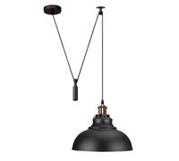 DC VOLTAGE Lampada a sospensione, ad altezza regolabile, illuminazione a puleggia industriale, rustica, a soffitto, a forma di isola di Edison per fattoria (Curvy Shade)