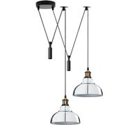 DC VOLTAGE Lampada a Sospensione Moderna a 2 Teste Con Paralume a Cupola In Metallo Cromo Facile da Montare Cavo Regolabile da 29 cm Con Base E27 Ideale Per Ufficio Soggiorno Ristorante