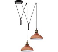 DC VOLTAGE Lampada a Sospensione Moderna a 2 Teste Con Paralume a Cupola In Metallo Oro Rosa Facile da Montare Cavo Regolabile da 29 cm Con Base E27 Ideale Per Ufficio Soggiorno Ristorante