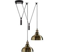 DC VOLTAGE Lampada a Sospensione Moderna a 2 Teste Con Paralume a Cupola In Metallo Ottoni Verdi Facile da Montare Cavo Regolabile da 29 cm Con Base E27 Ideale Per Ufficio Soggiorno Ristorante