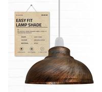 DC VOLTAGE Lampada a Sospensione Moderna Retrò Con Paralume In Metallo Rame Spazzolato Plafoniera A Cupola Curva Ideale Per Cucina Corridoio Bar Ufficio