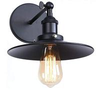 DC VOLTAGE Lampada Da Parete Moderna In Metallo Nero Attacco Lampadina E27 Braccio Oscillante A 180 Gradi Paralume A Cono 22cm Montaggio Facile Lampada A Sospensione Per Camera Da Letto Ufficio Hotel