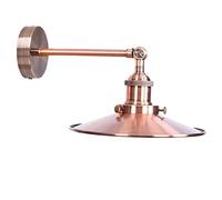 DC VOLTAGE Lampada Da Parete Moderna In Metallo Rame Attacco Lampadina E27 Braccio Oscillante A 180 Gradi Paralume A Cono 22cm Montaggio Facile Lampada A Sospensione Per Camera Da Letto Ufficio Hotel