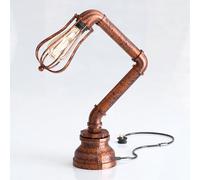 DC VOLTAGE Lampada da scrivania in stile vintage con tensione continua, illuminazione innovativa e creativa, lampade da tavolo con tubi dell'acqua, attacco E27 (Argento spazzolato + paralume)