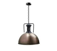 DC VOLTAGE Lampadario a sospensione industriale retrò grigio a tensione continua, E27, lampadario a sospensione, paralume in metallo da 40 cm per soggiorno, bar, ristoranti (Nichel satinato)