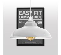 DC VOLTAGE Lampadario Moderno a Sospensione Paralume Bianca in Metallo 32cm Forma Curva Lampada da Soffitto a Sospensione Adatta per Soggiorno Cucina Corridoio Bar Ristorante