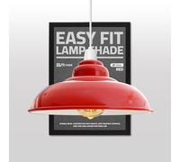 DC VOLTAGE Lampadario Moderno a Sospensione Paralume Rosso in Metallo 32cm Forma Curva Lampada da Soffitto a Sospensione Adatta per Soggiorno Cucina Corridoio Bar Ristorante