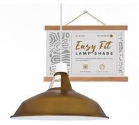 DC VOLTAGE Paralume da soffitto in metallo da 30 cm, in ottone giallo, facile da montare, paralume moderno per camera da letto, corridoio, ufficio, bar, ristorante, lampada industriale a sospensione