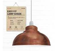 DC VOLTAGE Paralumi industriali stile retrò per lampade a sospensione, forma a cupola curva in metallo, facili da montare per apparecchi di illuminazione da soffitto. (Rame)