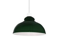 DC VOLTAGE Paralumi industriali stile retrò per lampade a sospensione, forma a cupola curva in metallo, facili da montare per apparecchi di illuminazione da soffitto. (Verde)