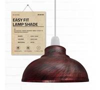 DC VOLTAGE Paralumi industriali stile retrò per lampade a sospensione, forma a cupola curva in metallo, facili da montare per apparecchi di illuminazione da soffitto. (Rosso rustico)