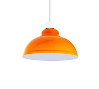 DC VOLTAGE Paralumi industriali stile retrò per lampade a sospensione, forma a cupola curva in metallo, facili da montare per apparecchi di illuminazione da soffitto. (Arancia)
