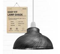 DC VOLTAGE Paralumi industriali stile retrò per lampade a sospensione, forma a cupola curva in metallo, facili da montare per apparecchi di illuminazione da soffitto. (Argento spazzolato)