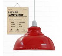 DC VOLTAGE Paralumi industriali stile retrò per lampade a sospensione, forma a cupola curva in metallo, facili da montare per apparecchi di illuminazione da soffitto. (Rosso)