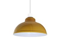 DC VOLTAGE Paralumi industriali stile retrò per lampade a sospensione, forma a cupola curva in metallo, facili da montare per apparecchi di illuminazione da soffitto. (Giallo)