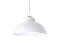 DC VOLTAGE Paralumi industriali stile retrò per lampade a sospensione, forma a cupola curva in metallo, facili da montare per apparecchi di illuminazione da soffitto. (Bianco)