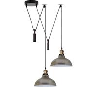 DC VOLTAGELampada a Sospensione Moderna a 2 Teste Con Paralume a Cupola In Metallo Ottone Verde Facile da Montare Cavo Regolabile da 29 cm Con Base E27 Ideale Per Ufficio Soggiorno Ristorante