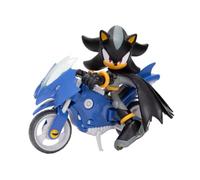 DC x Sonic Shadow nei panni di Batman con Batcycle, licenza ufficiale Jakks Pacific, action figure Shadow da 12,7 cm, veicolo interattivo con ruote mobili e cavalletto funzionante