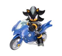 DC x Sonic Shadow nei panni di Batman con Batcycle, licenza ufficiale Jakks Pacific, action figure Shadow da 12,7 cm, veicolo interattivo con ruote mobili e cavalletto funzionante
