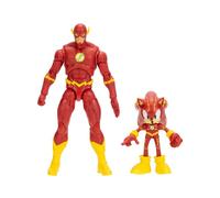 DC X Sonic Sonic nei panni di The Flash & The Flash Action Figure Multipack, Licenza Ufficiale Jakks Pacific.
