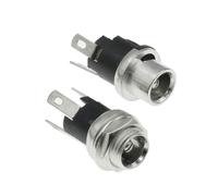 DC025M Presa CC 5,5 * 2,1/2,5 mm con dado Presa jack di alimentazione CC femmina 5,5x2,1/5,5x2,5 mm Connettore for montaggio a pannello 10 pezzi(Unthreaded Hole,5.5x2.5mm)