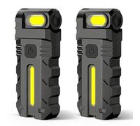 DC10 Mini torcia a LED, a batteria, multifunzione, con clip e base magnetica, 5 modalità di illuminazione ruotabili di 180°, IPX4, impermeabile, LED di tipo C, per campeggio, escursioni, emergenza