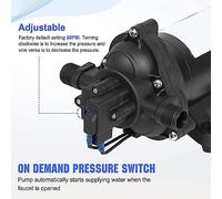 DC12V Pompa dell'acqua elettrica Efficienza ad alta efficienza Pompa di innesco auto 8,4L Min 60psi 3,5 Gpm Pompa per il richiamo dell'acqua per le navi RV RUCETTI DI IRRIGAZIONE