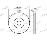 DC16.102 FRIGAIR Disco freno per MITSUBISHI