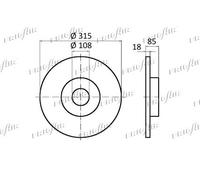DC16.105 FRIGAIR Disco freno per MITSUBISHI