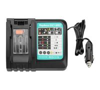 DC18RC - Caricatore rapido da auto per Makita 18 V per batterie BL1850/BL1860/BL1430, caricabatterie da auto da 12 V/24 V con display LED, adattatore per presa accendisigari UK