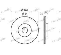 DC19.101 FRIGAIR Disco freno per HONDA,MG,ROVER