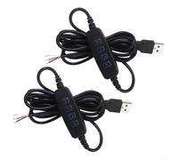 DC5V USB LED Dimmer Switch Adapter 2 Pack Cavo di prolunga per controllo flessibile della luce facile installazione per casa ufficio 2 m (nero)