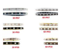 DC5V WS2812B Intelligente Ha Condotto La Luce di Striscia Indirizzabili Individualmente 5050 WS2812 RGB IC 30 60 74 96 144 Pixel IP30 IP65 IP67 Impermeabile