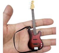 Dcaknri 1/12 Scala Miniatura Chitarra Modello Figurine Per Le Case Delle Bambole Decorazione Cinghia Rimovibile Ufficio Aula Figurine Decorativa Chitarra Per L'