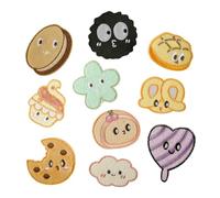 Dcaknri 10 toppe termoadesive ricamate a forma di hamburger, per riparazioni alimentari, vestiti, cappelli, jeans