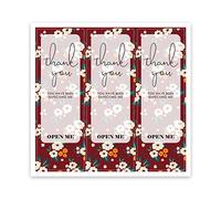 Dcaknri 100 pezzi 9 x 3 per cm adesivi di ringraziamento rettangolari etichette floreali confezioni regalo sigillatura La Vintage adesivi floreali per diario scrapbooking buste bottiglie d'acqua