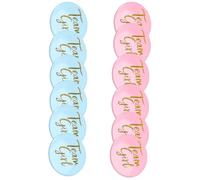 Dcaknri 12/24pcs Baby Gender Discovery Buttons Pin Practical Mom And Dad to Be Gender Discovery Party Badge Set in Tinplate Baby Shower Badges