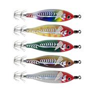 Dcaknri 5 Pz/Pacco Acqua Salata E Acqua Pesca Gamberetti Seppie Maschere Gancio Calamari Maschere Esche da Set con Disegni Gamberetti Esche da Incandescenti