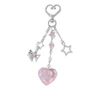 Dcaknri Anelli Acrilici Fatti A Mano Della Farfalla Con Farfalla/Cuore/Bowknot Pendente Per L'amante della Moda Carino Ciondolo, A, Taglia unica