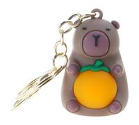 Dcaknri Ciondolo a forma di capibara che cattura l'occhio e si illumina per zaini e uso quotidiano, portachiavi alla moda giovanile, cachi, Taglia unica