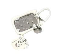 Dcaknri Clear PVC Card Protector Adorable Cats Ear Design And Hanging Rope Practical Silicone Holder For Campus Use Clear Cats Ear Sleeve For Students