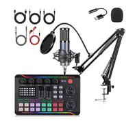 Dcaknri Condenser Microphone Sound Card Set Including Real Time Type C Professional for Streaming Podcasting Use USB C Mic