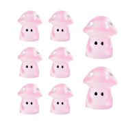 Dcaknri Confezione da 100 piccole statuette a fungo incandescente al buio, per giardini creativi e abbellimenti di micropaesaggi, piccoli terrari a forma di fungo