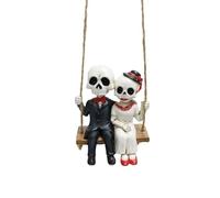 Dcaknri Coppia Cranio Creativo Swull Resin Craft Base In Legno Impermeabile Per Garden Porch Halloweens Decorazione A Tema Coppia Swull Party Decoration