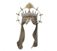 Dcaknri Cosplay Angelo Aureola Forma Cerchio Per Capelli Donna Trucco Fascia Festival Festa Bambini Spettacoli Accessori Base Le Donne Base In Metallo Fai Da Te Tre Strati