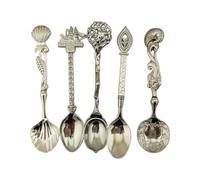 Dcaknri Embossed Alloy Retro Themed 5Pcs Spoon Utensils Set Sturdy Alloy Tableware Collection for Elegant Table Setting Sturdy Alloy Tableware Collection
