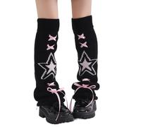 Dcaknri Giapponese Estetica Maglia Scaldamuscoli Con Stella Modello Per Le Donne Cravatte A Nastro Svasato Coperture Calzini Senza Piedi Streetwear Maniche Alla Moda