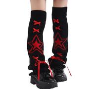 Dcaknri Giapponese Estetica Maglia Scaldamuscoli Con Stella Modello Per Le Donne Cravatte A Nastro Svasato Coperture Calzini Senza Piedi Streetwear Maniche Alla Moda