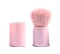 Dcaknri Kabuki - Pennello da trucco retrattile, setole sintetiche morbide, colore nero, pennello ovale, per cipria, fondotinta, fard, contouring, evidenziazione