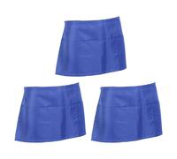 Dcaknri Mezzo grembiule da lavoro in poliestere resistente alle macchie con 3 tasche per l'industria dei servizi alimentari Grembiule in poliestere resistente alle macchie, Blu, Taglia unica